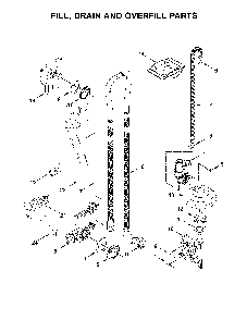Fill, Drain And Overfill Parts Diagram and Parts List for 66514799N512  Kenmore Dishwasher