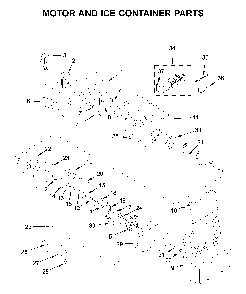 Motor And Ice Container Parts Diagram and Parts List for 1064650043713  Kenmore Refrigerator
