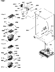 Freezer Shelves And Lights Diagram and Parts List for SRD528VW-P1320402WW  Amana Refrigerator