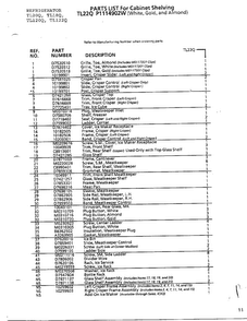 Cabinet Shelving Page 4 Diagram and Parts List for TL120Q  Amana Refrigerator