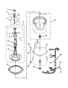 Basket And Tub Parts Diagram and Parts List for 7MMVWC100DW1  Maytag Washer