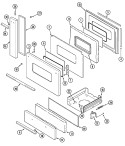 DOOR / DRAWER Diagram and Parts List for G4131WRWM4  Maytag Range