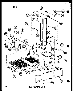Rear Components Diagram and Parts List for TM16G-P75535-7W  Amana Refrigerator