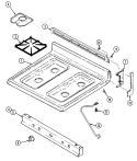 TOP ASSEMBLY Diagram and Parts List for 3442XRW  Magic Chef Range