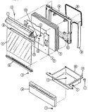 DOOR / DRAWER (3442SRx) Diagram and Parts List for 3442SRA  Magic Chef Range