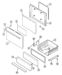 DOOR / DRAWER Diagram and Parts List for 3115PUV  Magic Chef Range