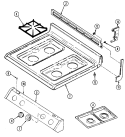 TOP ASSEMBLY Diagram and Parts List for 3448SRA  Magic Chef Range