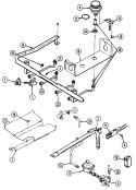 GAS CONTROLS Diagram and Parts List for 3448SRA  Magic Chef Range