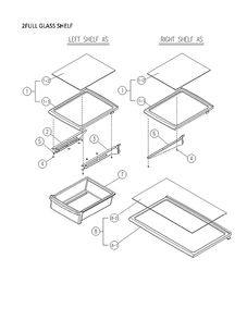 2 Full Glass Shelf Diagram and Parts List for 11170719911  Kenmore Refrigerator