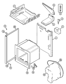 Body Diagram and Parts List for OEMMAYCONV8  Magic Chef Wall Oven