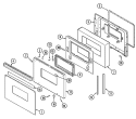 DOOR Diagram and Parts List for 9475XVB  Magic Chef Wall Oven