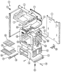 BODY / OVEN Diagram and Parts List for 3121STW  Magic Chef Range