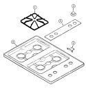 Part Location Diagram of WP74001253 Whirlpool Range Top Burner Knob (Black)