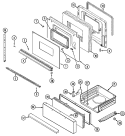 DOOR / DRAWER Diagram and Parts List for 3187XRA  Magic Chef Range