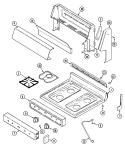 TOP ASSEMBLY / CONTROL PANEL Diagram and Parts List for 3110PRV-K  Magic Chef Range