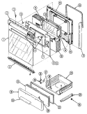 DOOR / DRAWER Diagram and Parts List for 3121XTA  Magic Chef Range