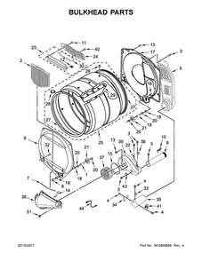 Bulkhead Parts Diagram and Parts List for MDG20CSAWW0  Maytag Dryer