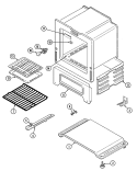 OVEN / BASE Diagram and Parts List for 3127XTW  Magic Chef Range
