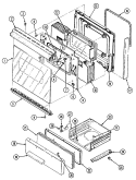 DOOR / DRAWER Diagram and Parts List for 6257XTW  Magic Chef Range