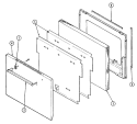 DOOR (LOWER) Diagram and Parts List for 9121WPW  Magic Chef Wall Oven