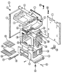 BODY / OVEN Diagram and Parts List for 3221WTV  Magic Chef Range