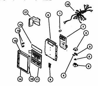 Control Panel Assy Diagram and Parts List for MMO2661D-P1140315N  Amana Microwave