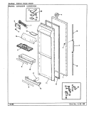 FRESH FOOD DOOR Diagram and Parts List for CDNS22V9A CR38A Admiral Refrigerator