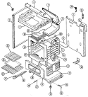 BODY / OVEN Diagram and Parts List for 3141XRW  Magic Chef Range