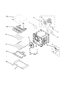 Internal Oven Parts Diagram and Parts List for JDRP436WP02  Jenn-Air Range