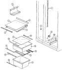 SHELVES & ACCESSORIES Diagram and Parts List for RC203TDV  Magic Chef Refrigerator