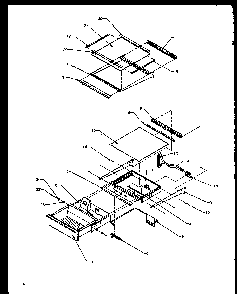 Refrigerator Shelving And Drawers Diagram and Parts List for SXD20NPW-P1162505WW  Amana Refrigerator