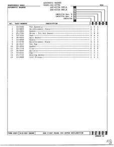 Tub Page 2 Diagram and Parts List for 6375A REV A Norge Washer