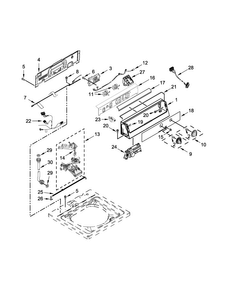 Controls And Water Inlet Parts Diagram and Parts List for MVW18MNAWW0  Maytag Washer