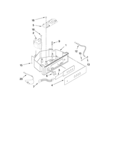 Control Panel Parts Diagram and Parts List for MIM1554WRS1  Maytag Ice Maker