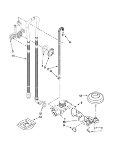 Fill, Drain And Overfill Parts Diagram and Parts List for CUD6710XQ2  Crosley Dishwasher