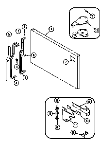 Freezer Outer Door Diagram and Parts List for GT19A43LV  Maytag Refrigerator