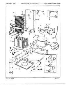 Unit Compartment And System Diagram and Parts List for 20872A  Admiral Refrigerator