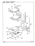 SHELVES & ACCESSORIES Diagram and Parts List for AS22M8DA DN34B Admiral Refrigerator