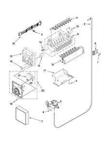 Icemaker Parts Diagram and Parts List for ASD2524VEW02  Amana Refrigerator