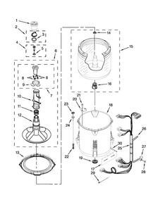 Basket And Tub Parts Diagram and Parts List for 4GMVWC300YW1  Maytag Washer