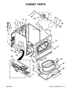 Cabinet Parts Diagram and Parts List for CGD147SDW3  Crosley Dryer