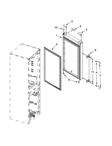Refrigerator Door Parts Diagram and Parts List for MBZ1153BES00  Maytag Refrigerator