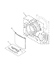 Door Parts Diagram and Parts List for MGD7100DW0  Maytag Dryer