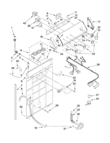 Controls And Rear Panel Parts Diagram and Parts List for 7MMTS0500WW0  Maytag Washer