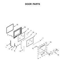 Door Parts Diagram and Parts List for MER8700DE1  Maytag Range