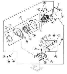 Motor Assy Diagram and Parts List for SDGF09QJ  Speed Queen Dryer