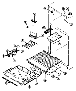 Freezer Compartment Diagram and Parts List for NT173MW DC24C Norge Refrigerator