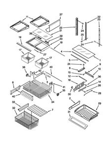 Shelf Parts Diagram and Parts List for JFC2089WTB9  Jenn-Air Refrigerator