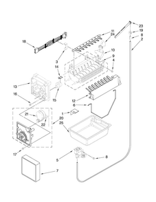 Icemaker Parts Diagram and Parts List for MFD2562VEW1  Maytag Refrigerator