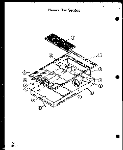 Burner Box Section Diagram and Parts List for AKD-1B P85558-2S Amana Range